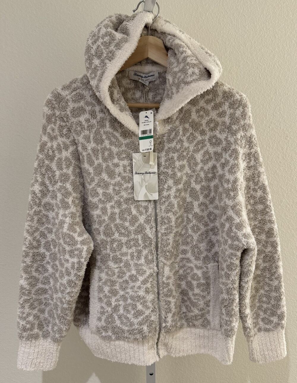 Tommy Bahama Island Sea Swell Leo Full Zip Hoodie Sweater Women’s L NWT